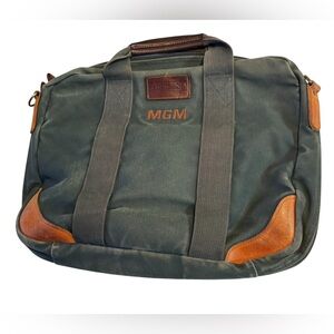 Vintage MGM Movie Studios Lands End Canvas Green & Brown Men's Briefcase Bag